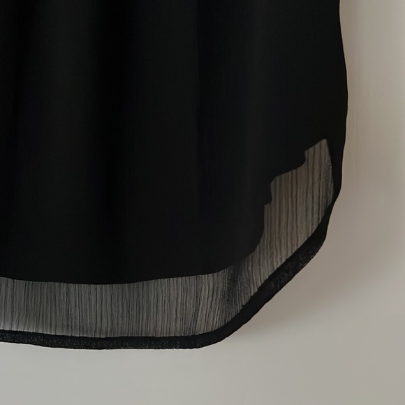 NWT Women’s Ann Taylor Loft Black Short Sleeve High Neck Work Blouse Shirt Sz XS - Picture 4 of 8